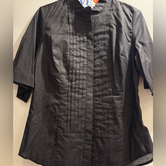 Club Monaco Tops - LIKE NEW! Club Monaco Black Pleated Cotton Dress Shirt Decorative  Sz M